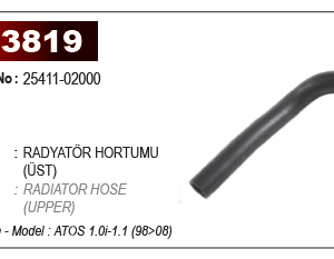 RADYATÖR HORTUMU ÜST .. ( ATOS - 1998 - 2008 )